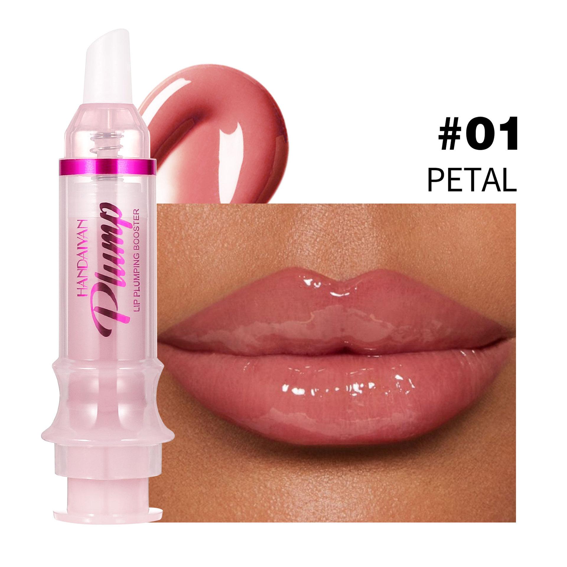 

HANDAIYAN Блеск для увеличения объема губ с гиалуроновой кислотой Увлажняющий, увлажняющий и легко наносимый оттенок для полных пухлых губ 5ml