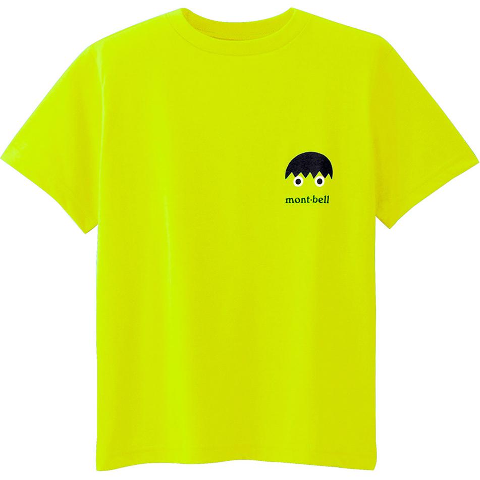 

MONTBELL T-shirt Kids Short Sleeve Printed Crew Neck Fluorescent Yellow Kids 150 неоновый жёлтый