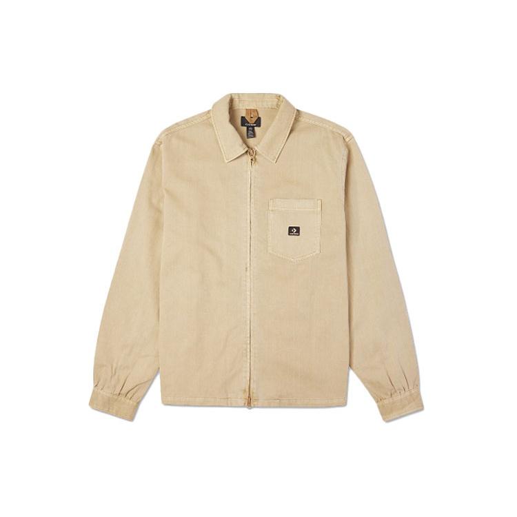 Converse Washed Canvas Full Zip Work Shirt Asia Sizing Nomad Khaki Men s 10022303-A01 M
