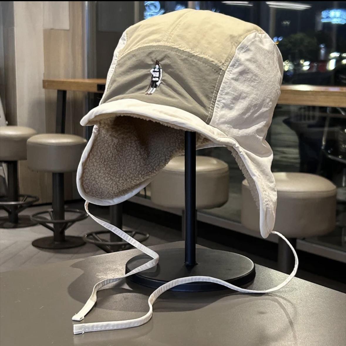 

Ретро-вышивка в тон шапка Lei Feng мужская и женская осенне-зимняя плюшевая теплая универсальная защитная шапка для лыжников пилотская кепка M（56-58cm） бежевый