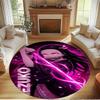 Demon Slayer Print Round Rug, Washable Floor Carpet, For Entryway Dorm Laundry Room Office Study, Home Decor Birthday Christmas Gift