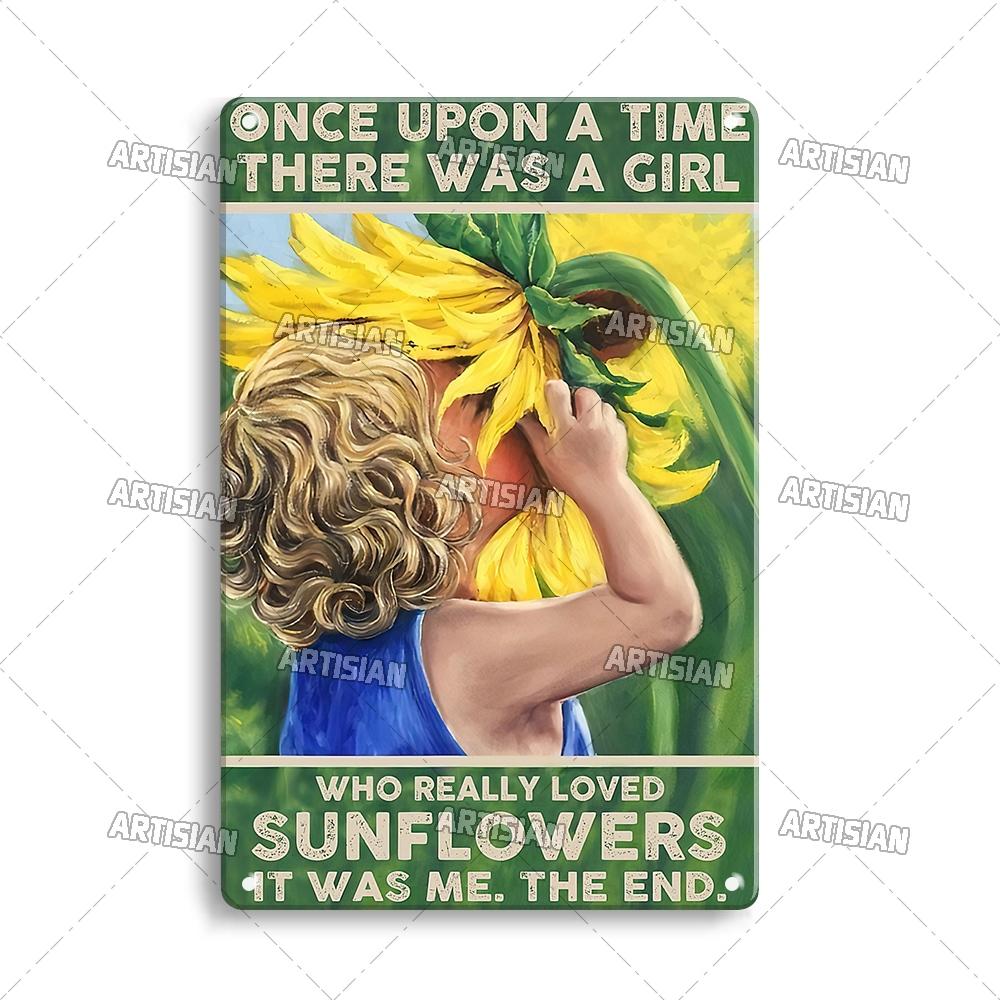 Artisian Gypsy Metal Plate Hippie Tin Plaque GIRL SUNFLOWER Decorative Sign Wall Decor Garage Bar Pub Club Hotel Kitchen Home