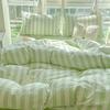 Soft Ins Stripe Bedding Set 3/4pcs Duvet Cover Pillowcase Sheet Set Girly Fresh Style Couple Bed Comforter Colchas Para La Cama