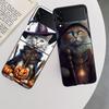 Halloween Magic Cat Phone Case For Samsung Z Flip 7 6 5G Galaxy Z Flip 5 4 3 Black Hard Cell Cover Luxury PC Shell Coque