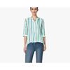Women's New Striped Printed Button Up Shirt, Loose Long Sleeved Top