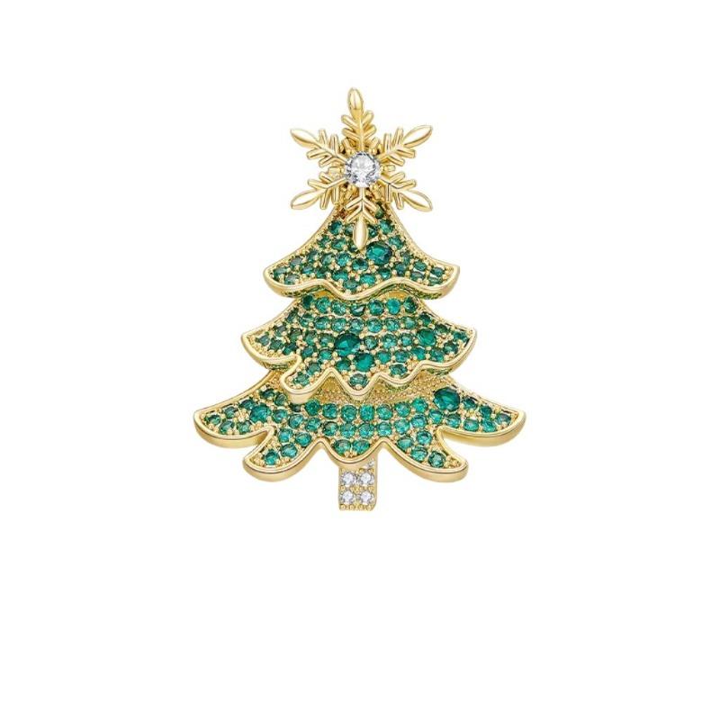 

Французская рождественская брошь-елка с премиальным ощущением, вращающиеся снежинки, универсальные аксессуары для костюма золотой