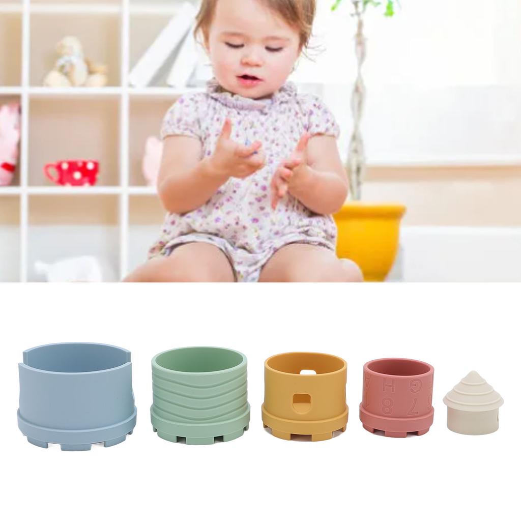 Silicone Stacking Toy Building Blocks for Toddlers 1-3 Soft Teething Toys for Babies 6-12 Months Sensory Toys for Fine Motor Skills
