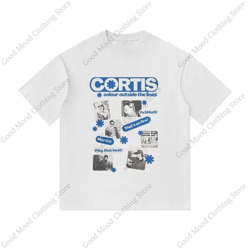 CORTIS Print T Shirt Fashion Street Hip Hop Retro JUHOON KEONHO SEONGHYEON Print Tshirt Kpop Fans Cotton Short Sleeve Tee Tops