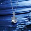 Gica Gema Collane di Diamanti ad Alto Contenuto di Carbonio Argento Sterling 925 Pendente Quadrato 4 Griffe Design Unico Romantico Gioiello Fine Regali per Feste Nuziali Nuova Tendenza