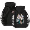 Unisex Anime Hoodie Fall Casual Pullover With Zipper Loose Fit Cotton Blend Sweatshirt