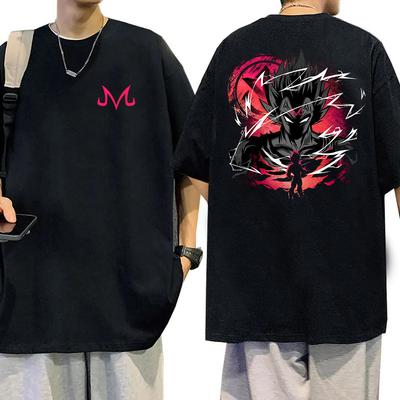 Dragon Ball Anime Vegeta Printed Men Women Summer T-Shirt Casual Sports Fitness Loose Oversized Comfortable Cotton Short Sleeves
