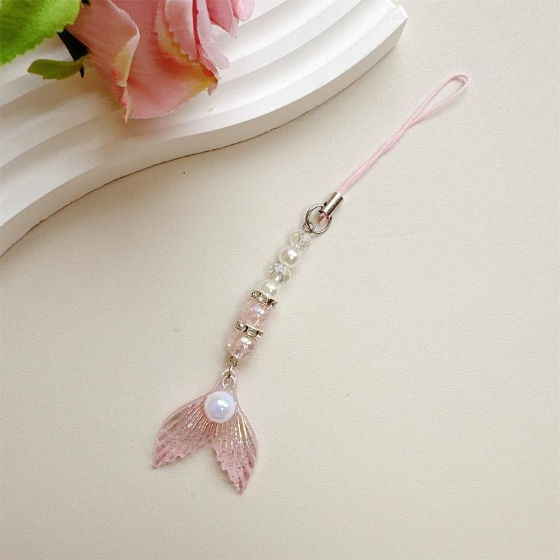 Lovely Mermaids Phone Charm Pendant Sturdy Acrylics Phone Strap for Easy To Use Fashionable Bag Accessory Decoration
