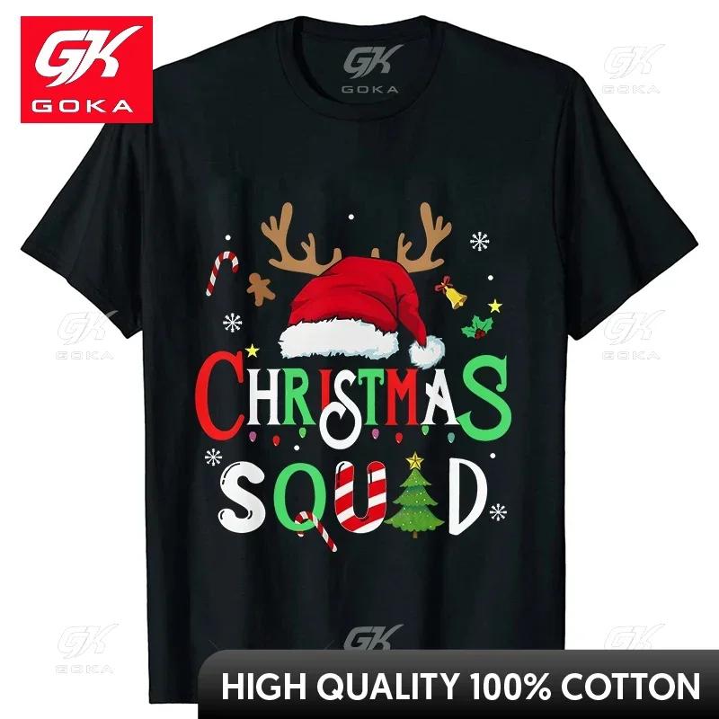 Christmas Squad Crew Unisex T Shirt Hip Hop Soft Tops Fashion Casual Harajuku Santa Claus Xmas Graphic Tshirts Short Sleeve Tees