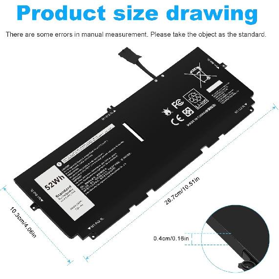 Fancy Buying 52Wh 722KK FP86V Laptop Battery for Dell XPS 13 9300 XPS 13 9310 XPS 13 9380 P117G P117G002 P117G001 Series Notebook 0WN0N0 WN0N0 02XXFW