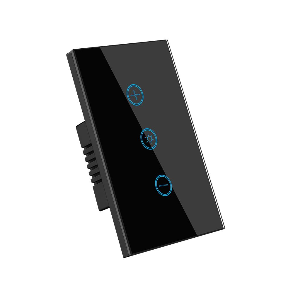 LEDEAST DS-172 110V US Standard Glass Panel Wall Wifi Switch Aleax Google Voice Control Tuya Smart Dimmer Switch