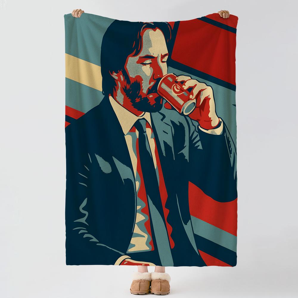movie J-John Wick-K Throw Thick Comfort Flannel Quilt, Multi-scene Use Indoor Outdoor Daily Nap