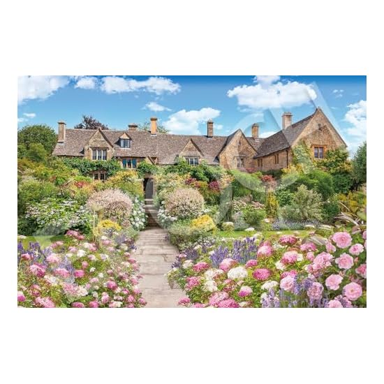 EPOCH 1000-Piece Jigsaw Puzzle Scenic Landscapes: Flower Garden in the Cotswolds - UK (50×75cm) 09-0