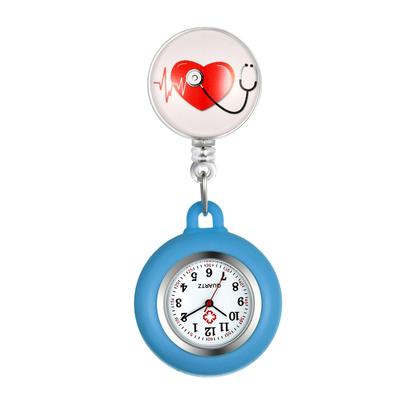 Lancardo Arzttaschenuhr Abnehmbar und erweiterbar Süßes Herz für Männer und geeignet für Pflegekräfte und Kinderbetreuung Blau Uhr, Uhr, Silikon, Armband, Design,