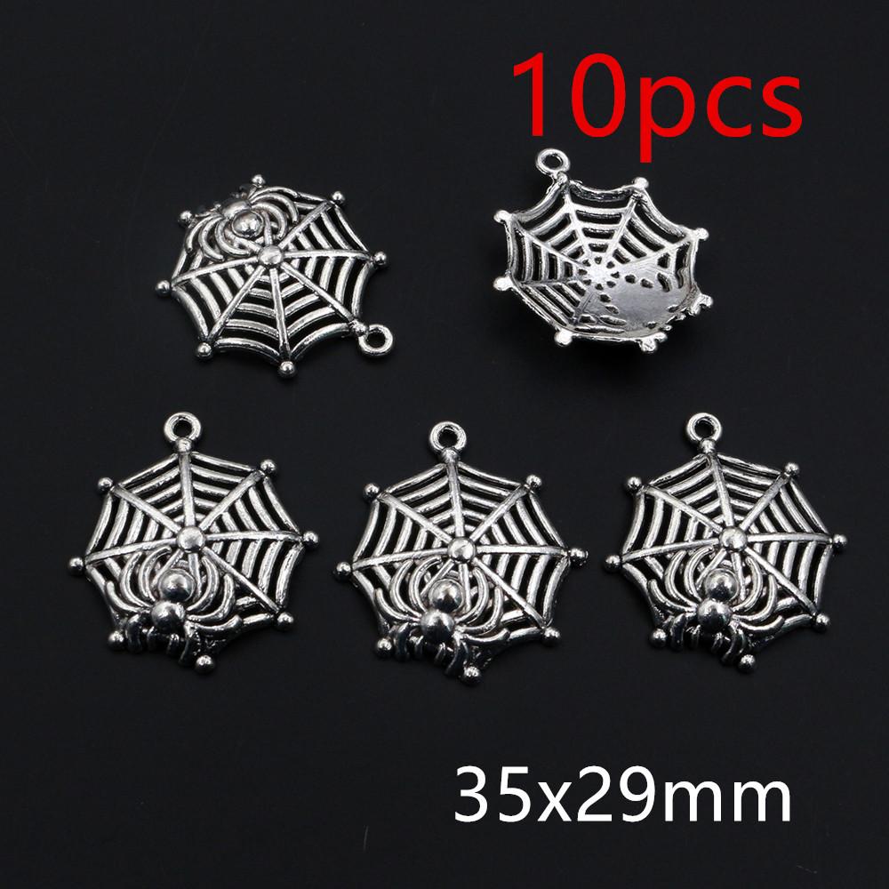 10-20pcs Antique Silver Plated Spider Handmade Charms Pendant DIY Jewelry Making Accessories Findings for Bracelet Necklace