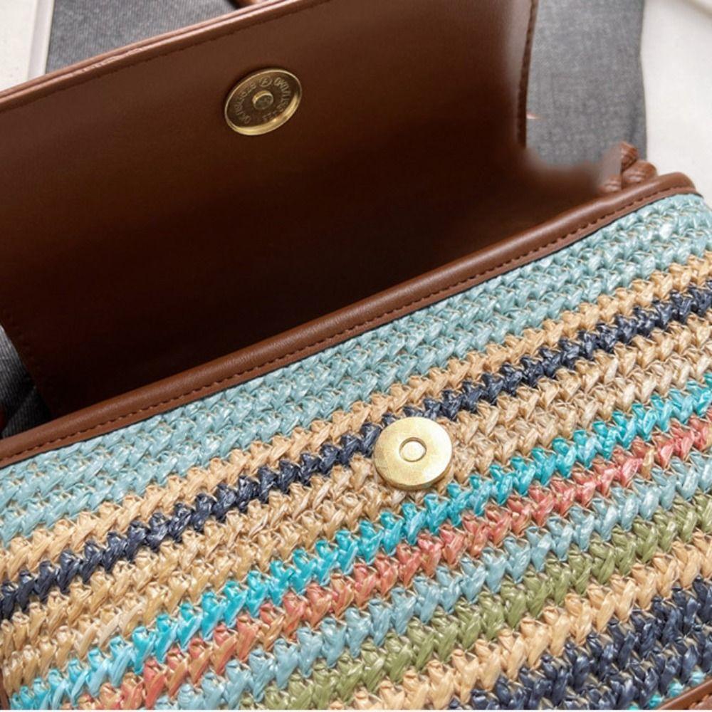 Shopping Bag Straw Bag Large Capacity Bohemian Shoulder Bag Simple Weave Bag  Summer