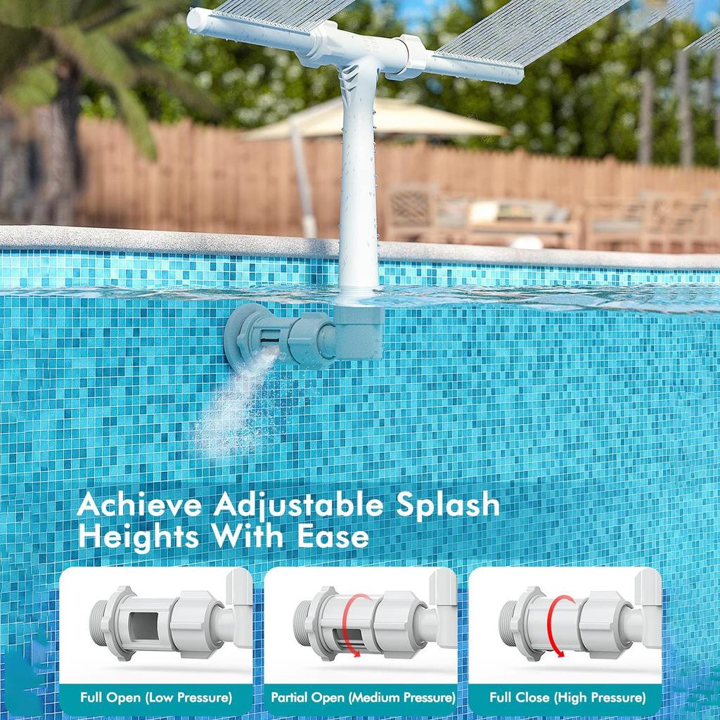 Pool Spray Fountain Double-head Waterfall Swimming Pool Fountain High-Pressure Swimming Pool Sprinkler Fountain Accessories