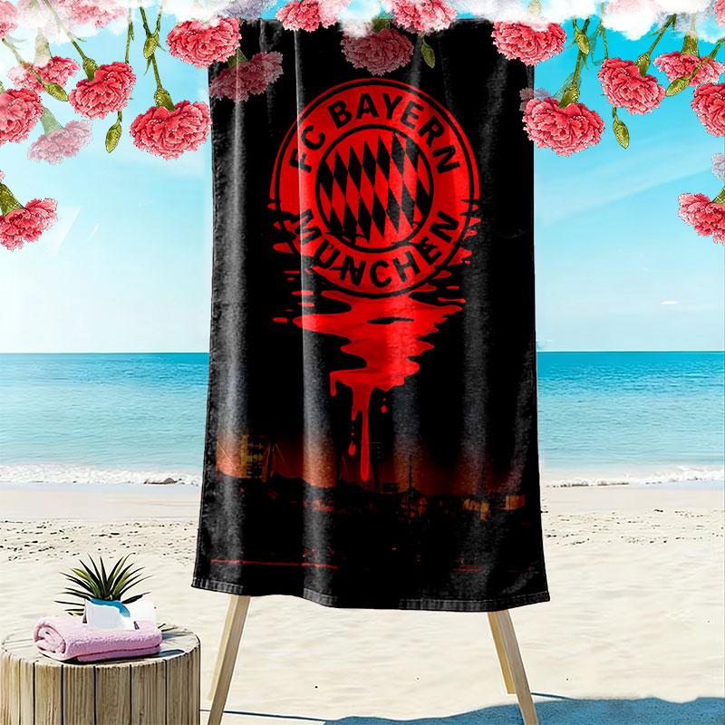 Asciugamano da Spiaggia con Stampa FC Bayern Monaco, Asciugamano Grande Morbido Asciugatura Rapida per Spiaggia Campeggio Nuoto