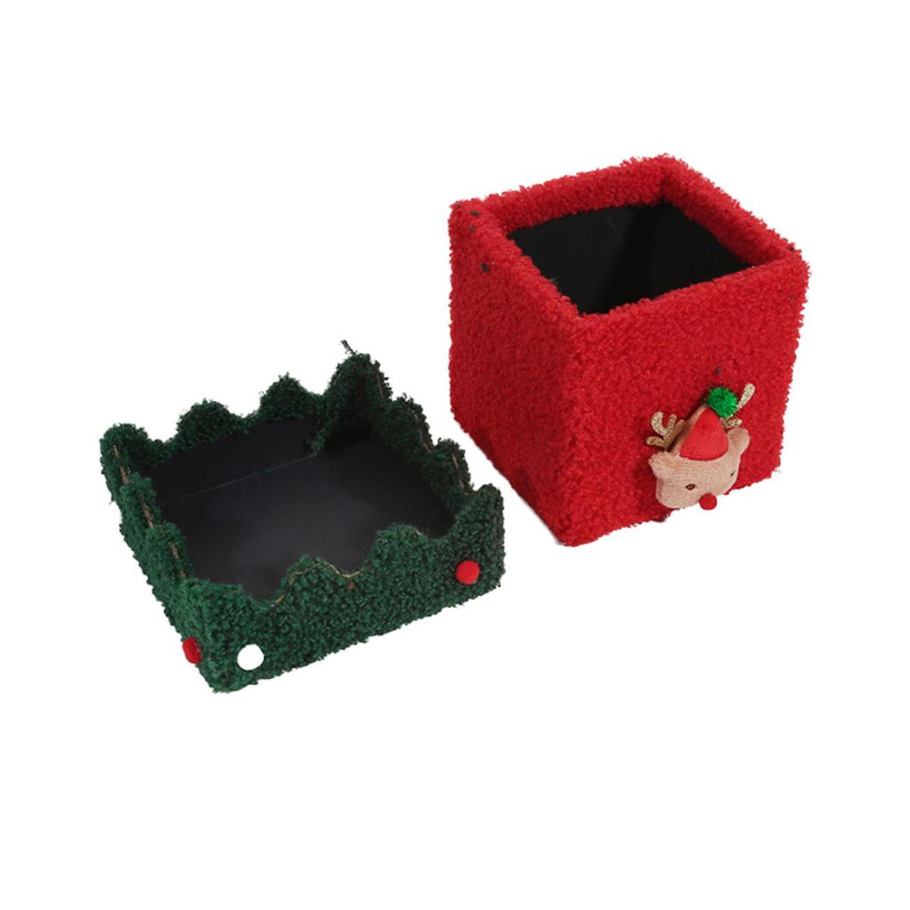 Household Xmas Children's Bombonera Christmas Eve Lint Christmas Gift Box Present Ribbon Xmas  Eve Gift Box