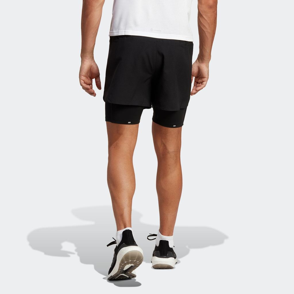 adidas Designed 4 Running 2-in-1 Shorts 'Black White' Men's HN8023