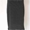 Women Striped Bodycon Dress Summer Short-sleeved Casual Dress Round Collar Beach Holiday Dress