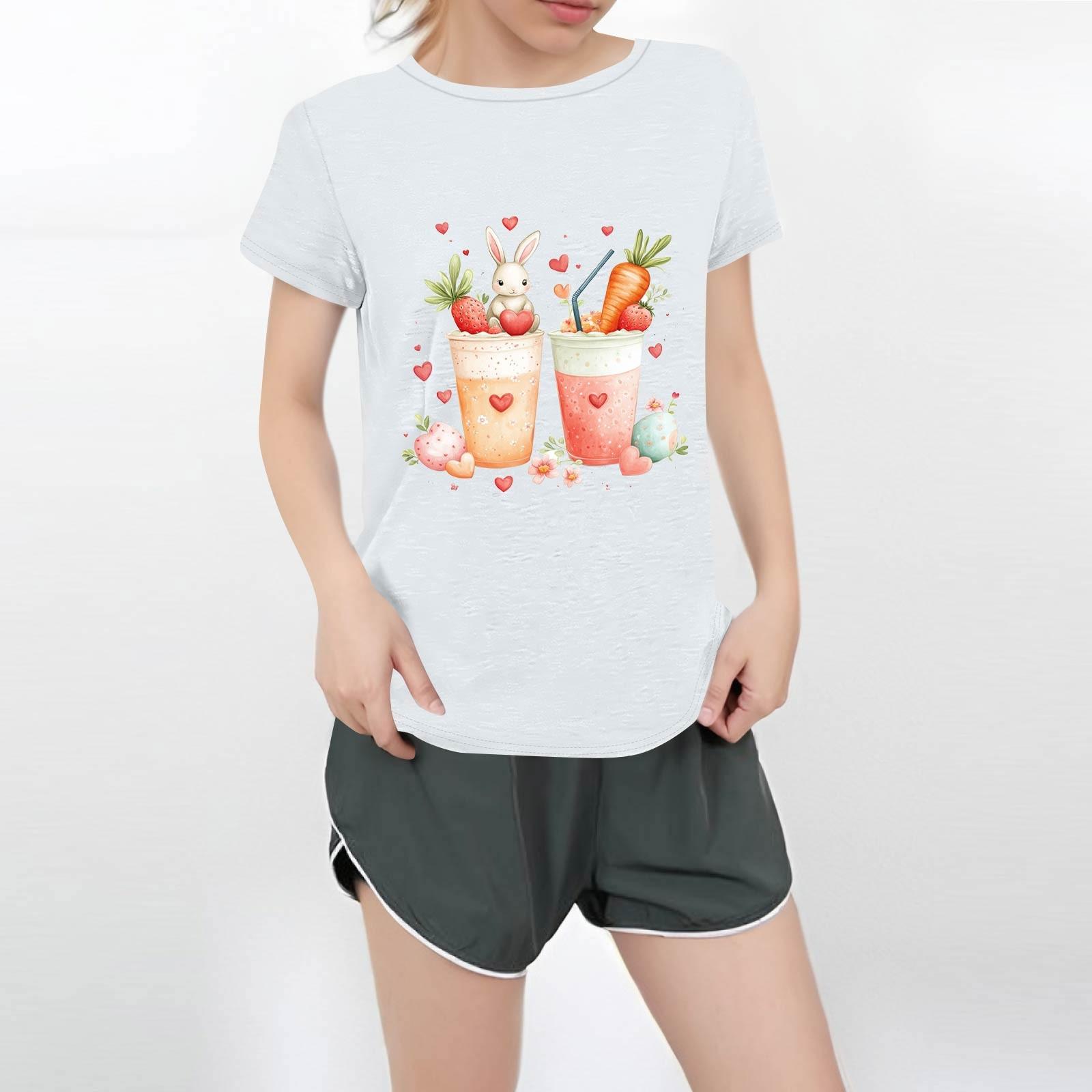 

Жіноча повсякденна футболка з круглим вирізом і короткими рукавами XL білий