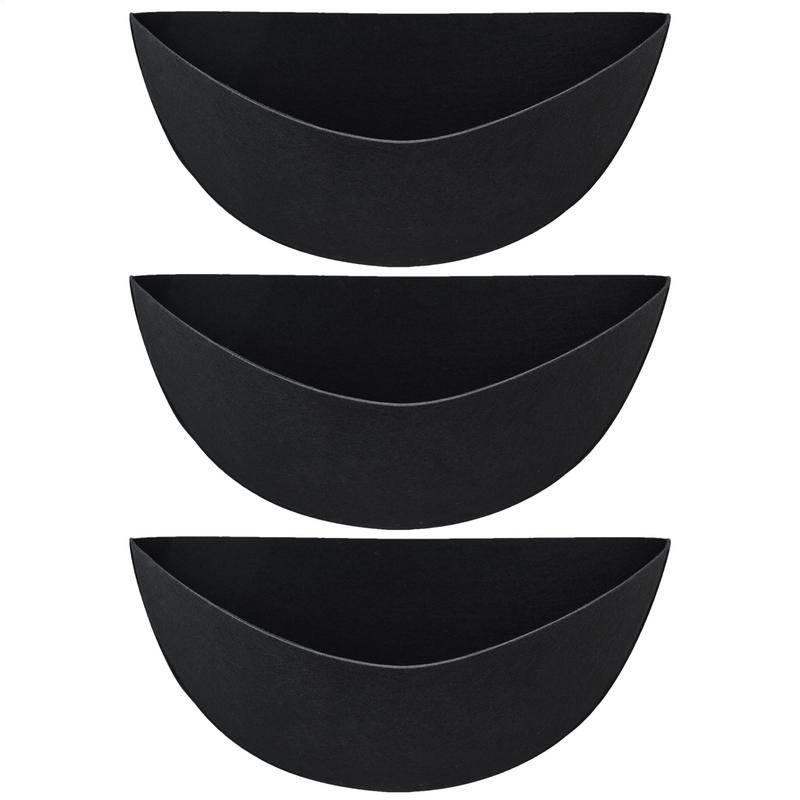 3 Stück Pflanzkorb-Einsätze Halbrund Stoff Filz Blumenkorb-Einsatz Pflanze Garten Dekoration Ersatz-Einsätze für Außen