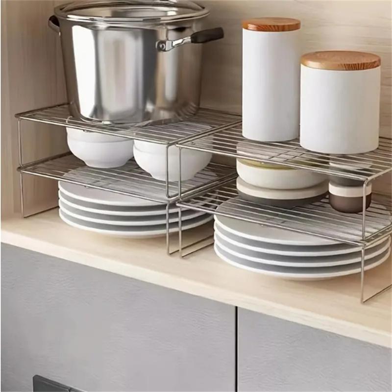 Kitchen Shelf Multifunctional Stackable Rack Space Saving Home Cabinets Tableware Refrigerator Food Plate Bowl Organizer Rack
