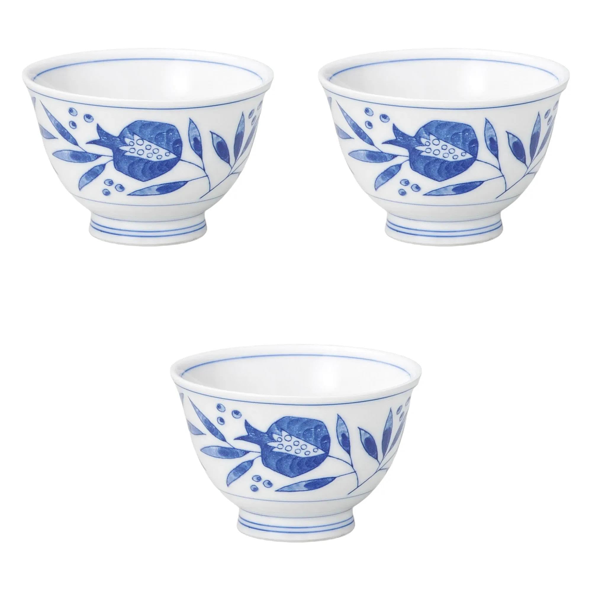 

Набор из 3 гранатовых чашек Хансенча Сенча из усиленного фарфора Сетомонохонпо [8,7×5,7 см] (150cc)]