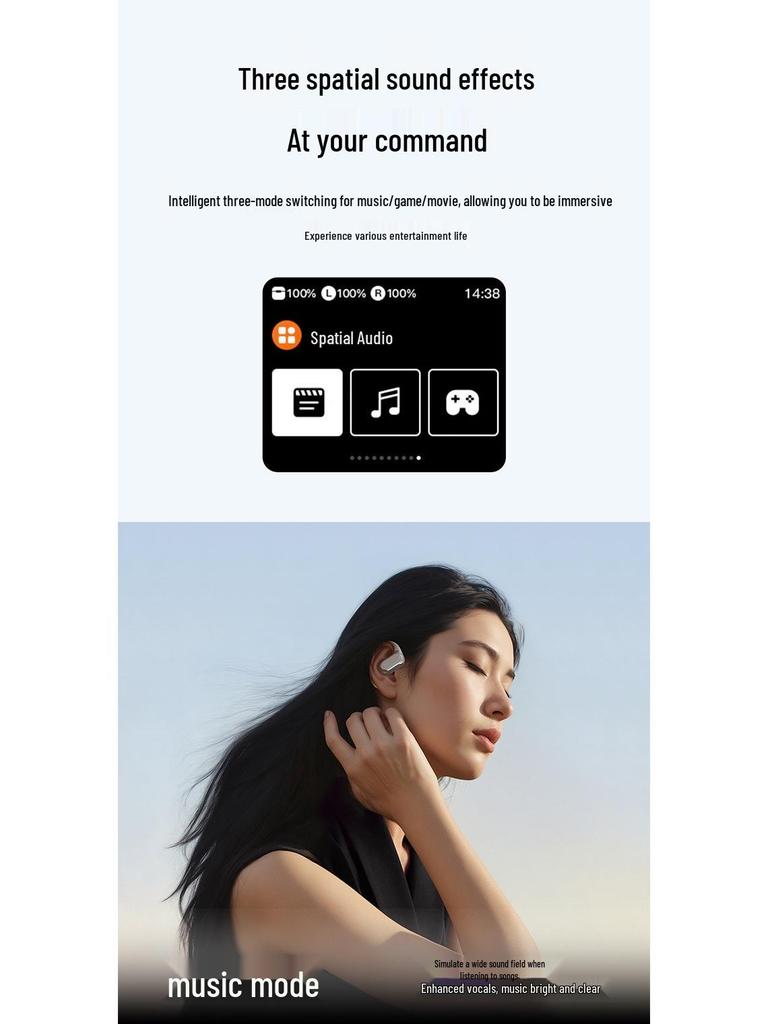 Kulak Kancalı ve Uzun Pil Ömrüne Sahip Dijital Ekranlı Kulak İçi Bluetooth Spor Kulaklıkları