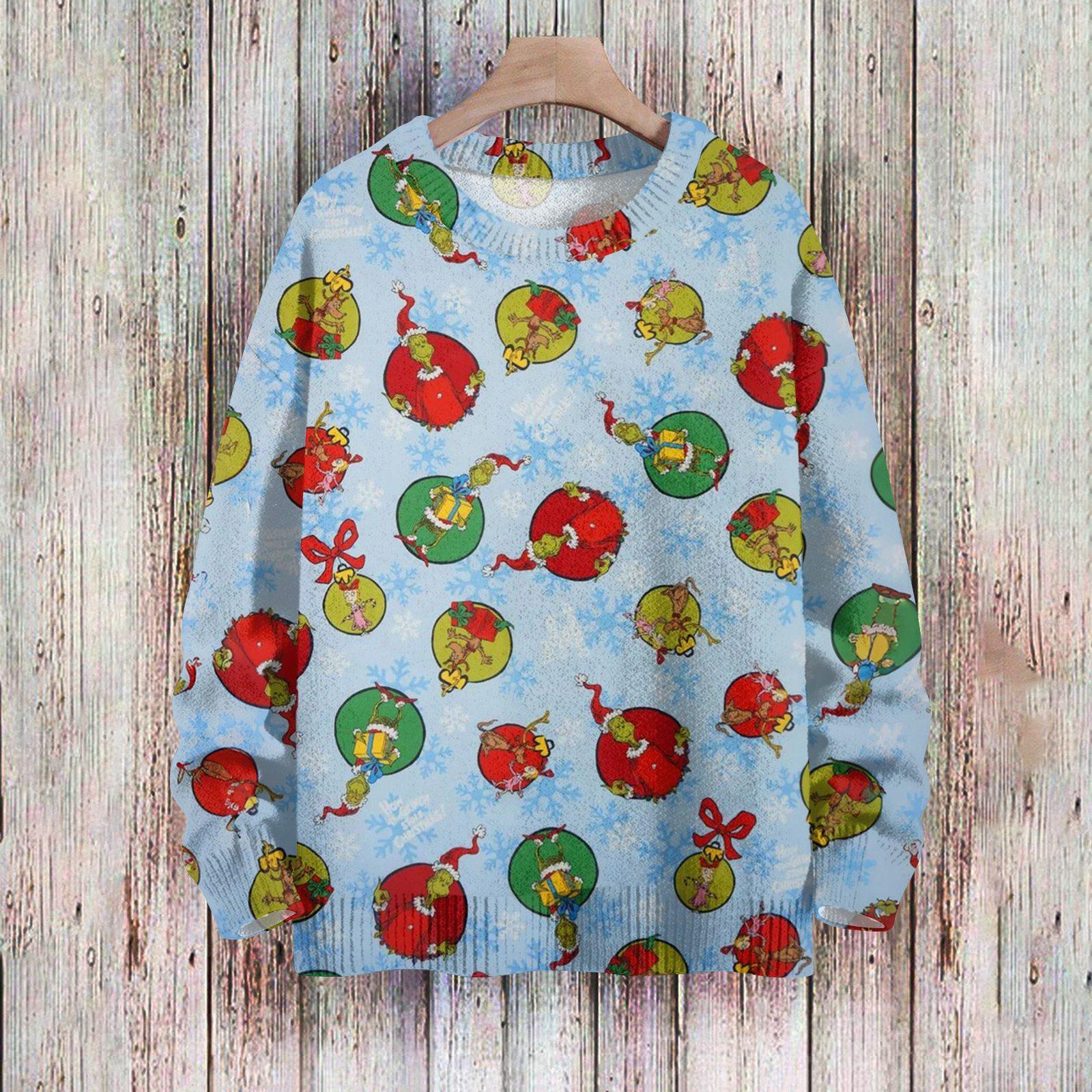 Рождественские толстовки для женщин Вязаный свитер Милая рубашка Осенний свитер с круглым вырезом Топы M 2663₽