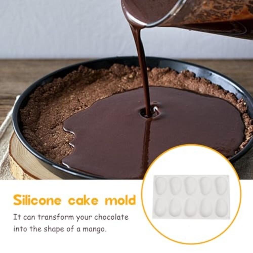 Durable 10-Cavity Silicone Mango Mold Reusable DIY 3D Mango Mold Heat-Resistant Easy To Clean Fruit Molds Jelly Candy