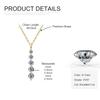 Rrjzz D Color Round Moissanite Pendant Necklace for Women 14K Gold Filled 5-Stone Lab Imitation Diamond Necklace GRA Certified
