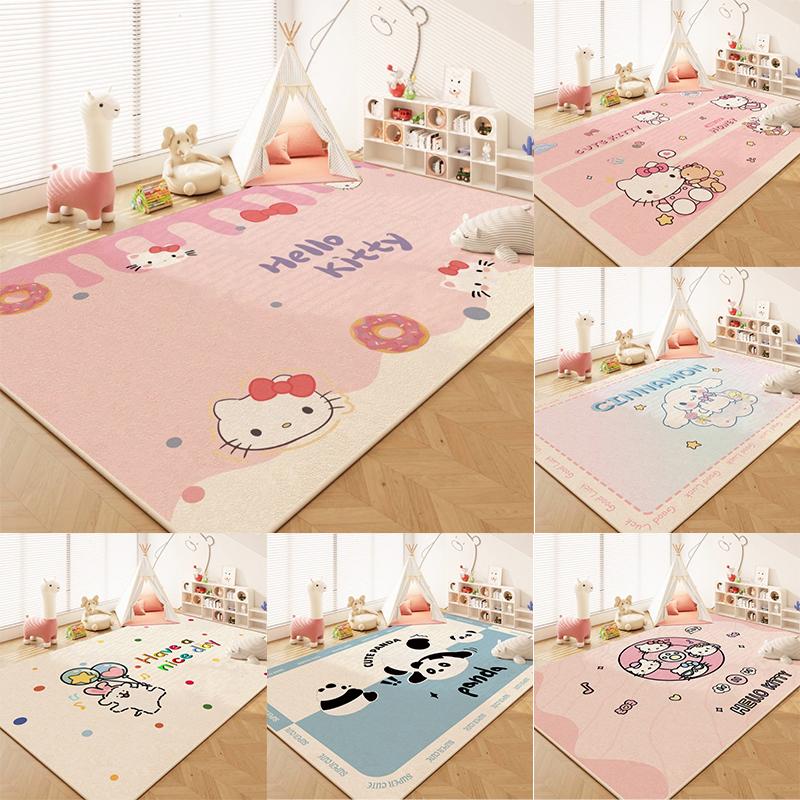 Cute Cartoon Hello Kitty Carpet Living Room Bedroom Kitchen Entrance Door Mat Non-slip Washable Home Decor Girl Rug Gift