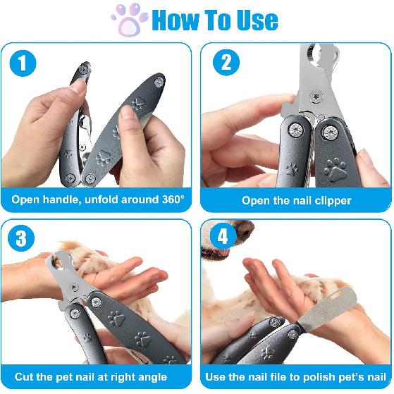 Heavy Duty Dog Nail Clipper for Large Dog Thick Nail, 3in1 Professional Dog Nail Trimmer Sharp Blade