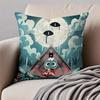 Gothic CCult Of The Lambs Game Cushion Cover Pillowcase Antidustmite Invisible Zipper Short Plush Sofa Cushion