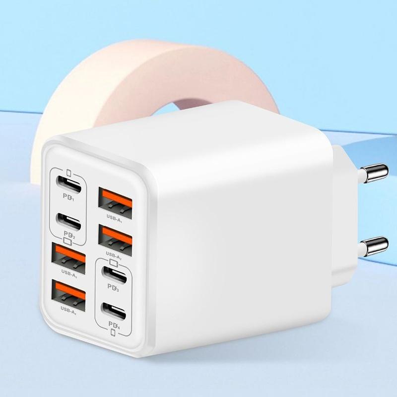 240W Gan Usb C Charger 8 In 1 Fast Charging Phone Charger Power Adapter For Eu/Us/Uk Plug Wall Charger
