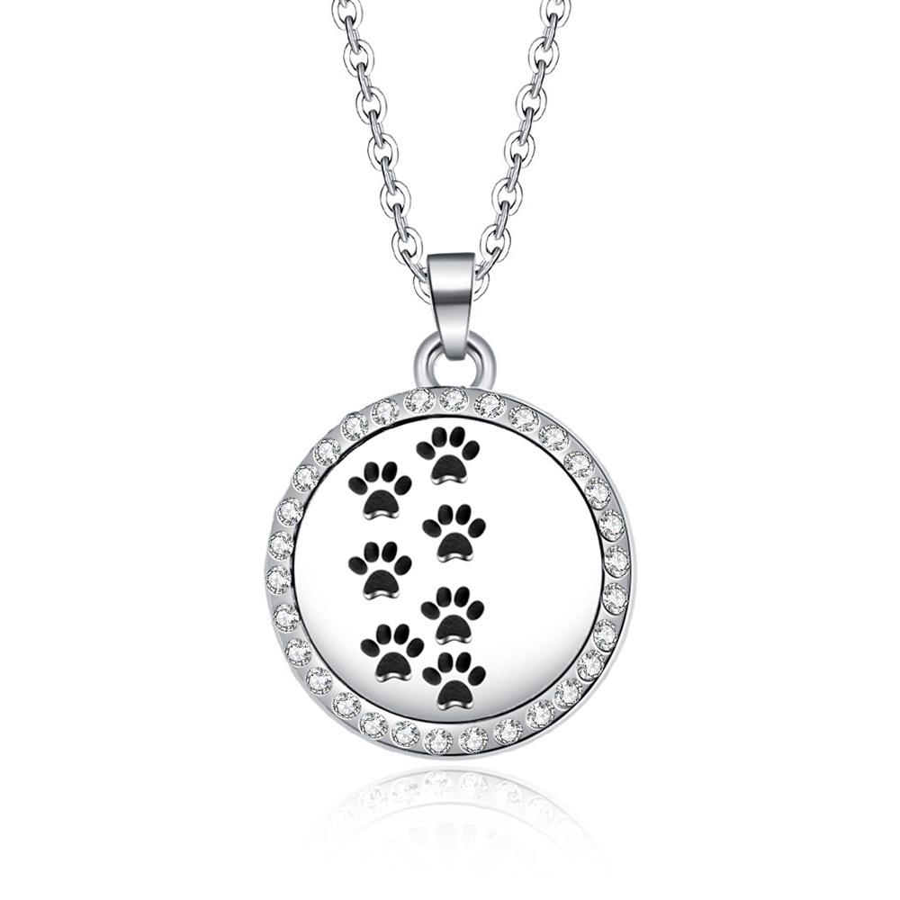 In-Stock Aromatherapy Hollow Diamond Pendant Necklace