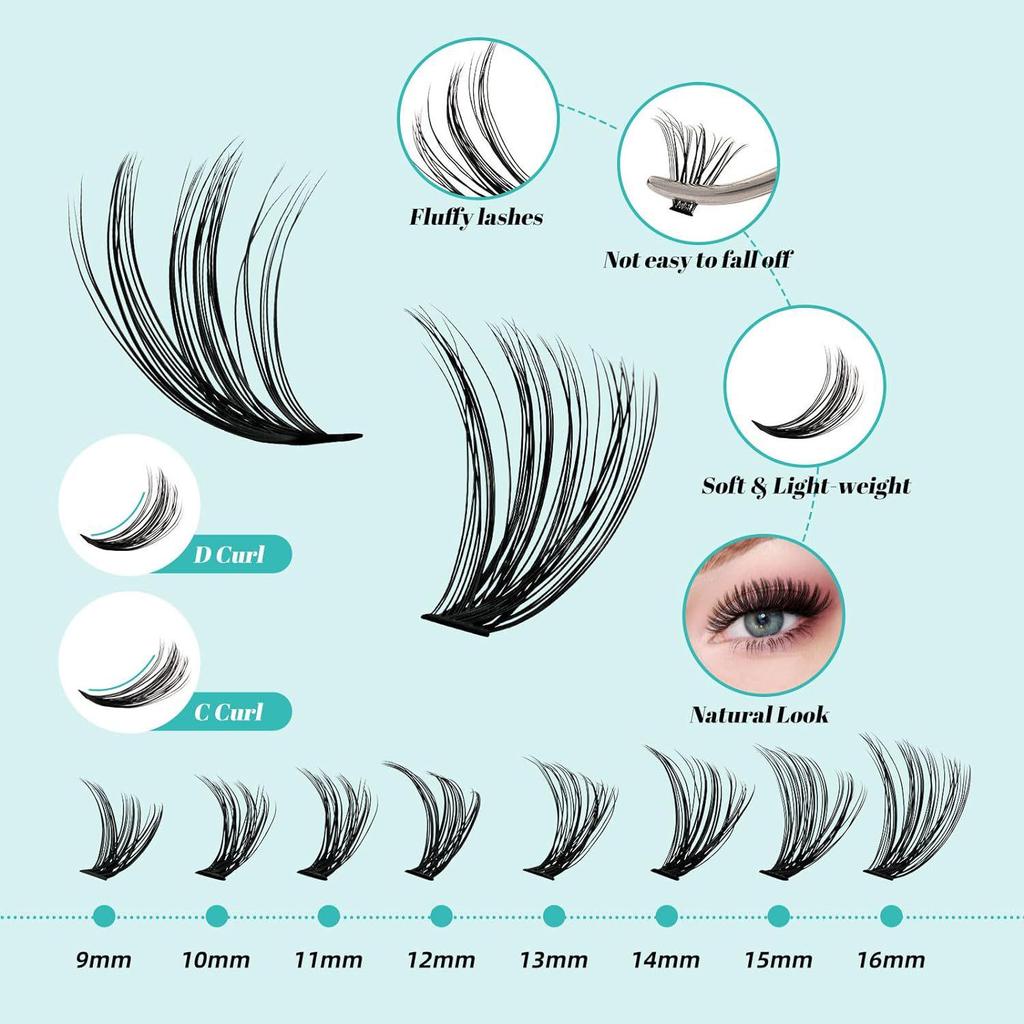 DIY Eyelash Set: Customizable Four-Piece Segmented False Lashes for Self-Grafting