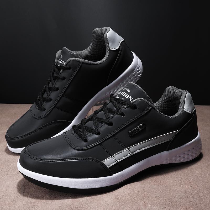 Men's Casual Pu Leather Shoes Outdoor Spring/Autumn Comfortable Flat Walking Sneakers