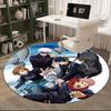 1pc Anime Cartoon Design Round Carpet  Office Chair Mat, NonSlip Rug for Home Decor, Living Room