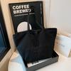 Canvas Bag Women's Large Capacity 2025 New Versatile Simple Leisure Single Shoulder College Student Class Tote Bag