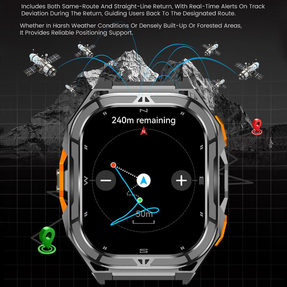 New GPS Smart Watch 10ATM Waterproof Built-in Dual-band GNSS Compass Military Sport Smartwatch Men  New