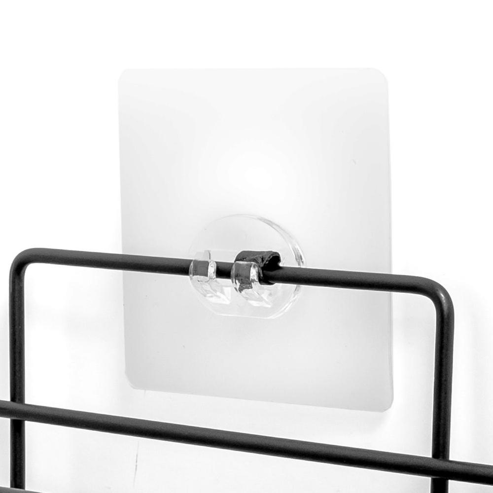 Corner Bathroom Shelf, Glued To The Shower, Metal, Black, Set Of 2.