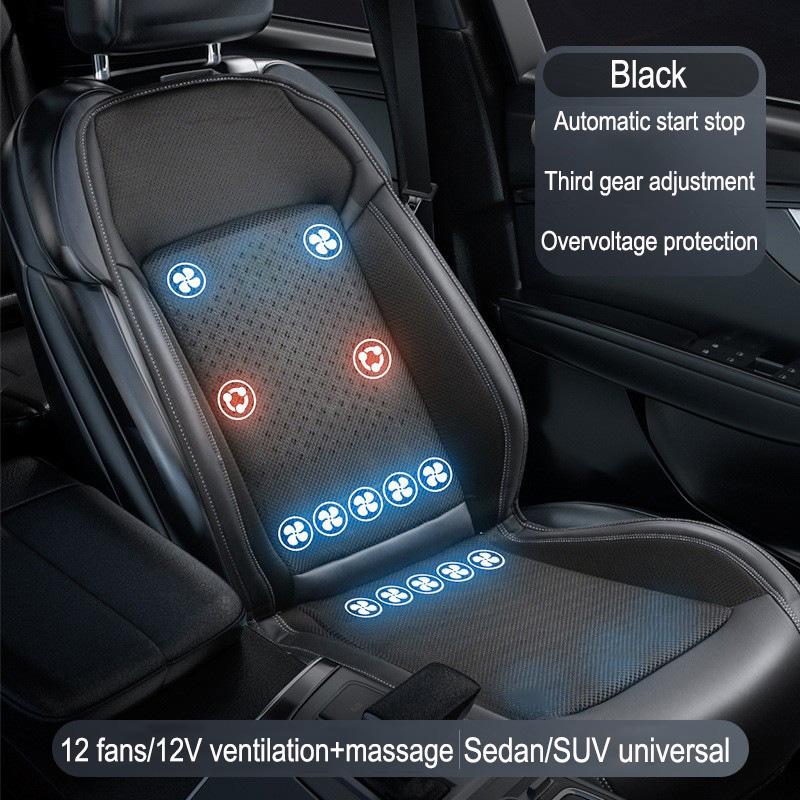 12V/24V Summer Cool Massage Cushion The Fan Blowing Cool Ventilation Sheet Cushion Car Seat Cooling Vest All Car Accessories
