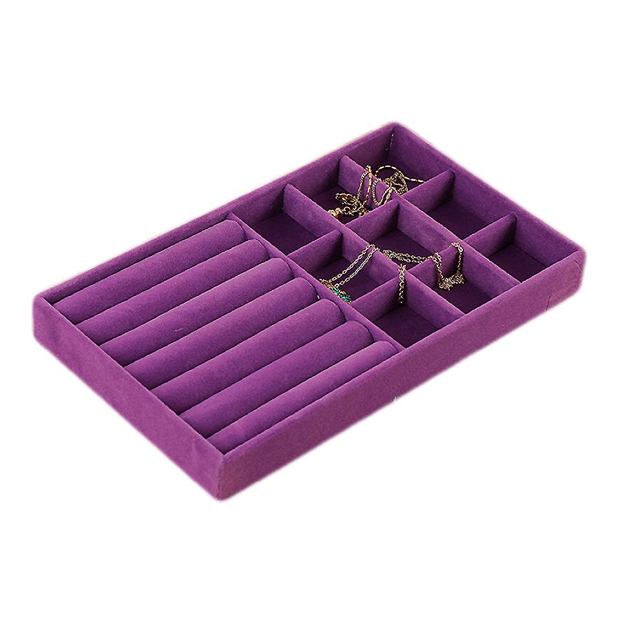 1PC, Flocking Jewelry Box Jewelry Tray, Color: Violet